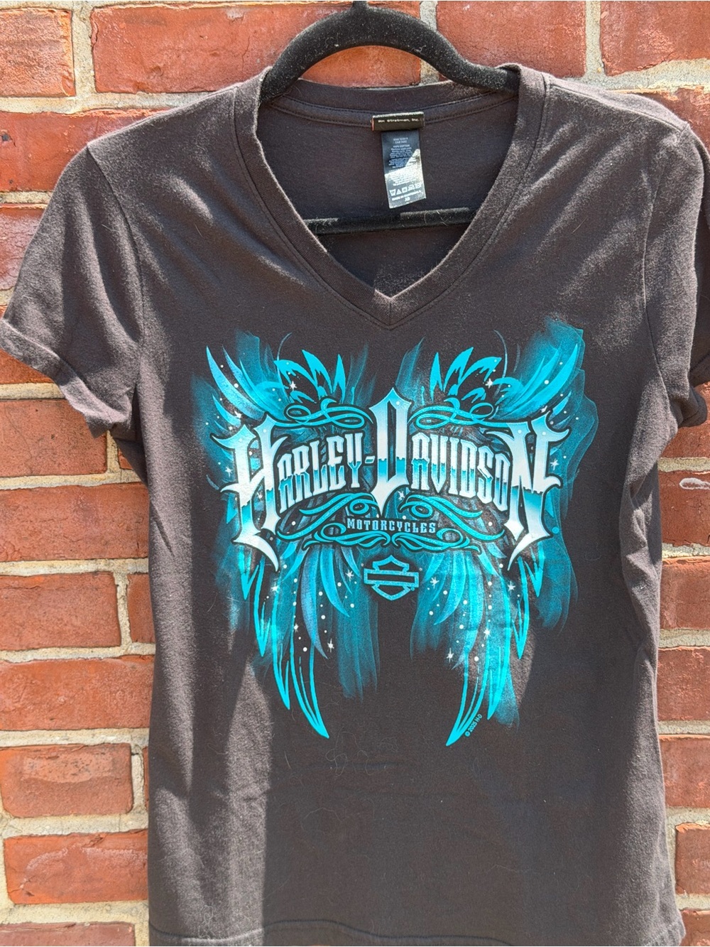 Harley-Davidson Black Crewneck Tee with Small Logo Tag